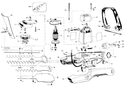 Page A Diagram and Parts List for 8144 Type 21 Black and Decker Hedge Trimmer